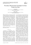 Proximity Measurement Technique for Gene Expression Data