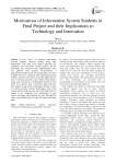 Motivations of Information System Students in Final Project and their Implications to Technology and Innovation