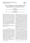 Lossy Compression of Color Images using Lifting Scheme and Prediction Errors