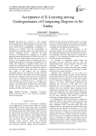 Acceptance of E-Learning among Undergraduates of Computing Degrees in Sri Lanka