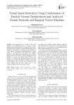 Email Spam Detection Using Combination of Particle Swarm Optimization and Artificial Neural Network and Support Vector Machine