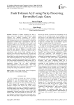 Fault Tolerant ALU using Parity Preserving Reversible Logic Gates