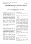 Computer Modeling and Simulations of Logic Circuits