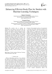 Enhancing Efficient Study Plan for Student with Machine Learning Techniques