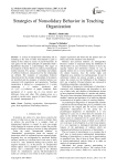 Strategies of Nonsolidary Behavior in Teaching Organization