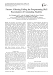 Factors Affecting Failing the Programming Skill Examination of Computing Students