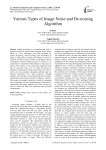 Various Types of Image Noise and De-noising Algorithm