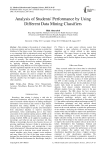 Analysis of Students' Performance by Using Different Data Mining Classifiers