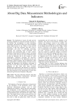 About Big Data Measurement Methodologies and Indicators