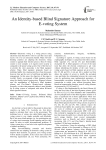 An Identity-based Blind Signature Approach for E-voting System