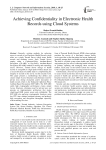 Achieving confidentiality in electronic health records using cloud systems