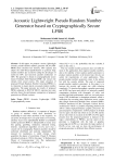 Acoustic lightweight pseudo random number generator based on cryptographically secure LFSR