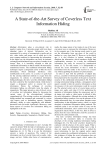 A state-of-the-art survey of coverless text information hiding