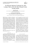 An efficient indexing technique for AES lookup table to prevent side-channel cache timing attack