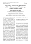 Security risk analysis and management in mobile wallet transaction: a case study of pagatech nigeria limited