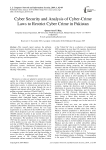 Cyber security and analysis of cyber-crime laws to restrict cyber crime in Pakistan