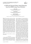 A DOS and network probe attack detection based on HMM using fuzzy inference