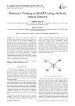 Parameter training in MANET using artificial neural network