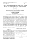 Three phase induction motor drive using hybrid fuzzy pi controller based on field oriented control