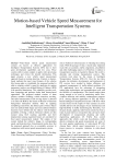 Motion-based vehicle speed measurement for intelligent transportation systems