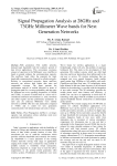 Signal propagation analysis at 28GHz and 73GHz millimeter wave bands for next generation networks