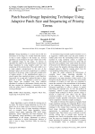 Patch based image inpainting technique using adaptive patch size and sequencing of priority terms