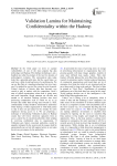 Validation lamina for maintaining confidentiality within the Hadoop