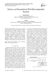 Survey on personalized web recommender system