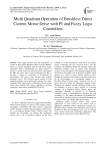Multi quadrant operation of brushless direct current motor drive with pi and fuzzy logic controllers