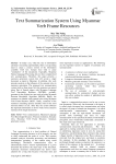 Text summarization system using Myanmar verb frame resources