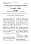 Assessing users satisfaction and experience on academic websites: a case of selected Nigerian universities websites