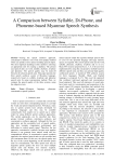 A comparison between syllable, di-phone, and phoneme-based Myanmar speech synthesis
