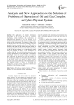 Analysis and new approaches to the solution of problems of operation of oil and gas complex as cyber-physical system