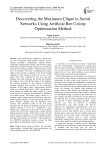 Discovering the maximum clique in social networks using artificial bee colony optimization method