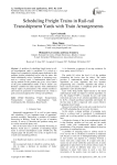 Scheduling freight trains in rail-rail transshipment yards with train arrangements