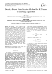 Density based initialization method for k-means clustering algorithm