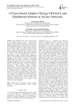 A fuzzy-based adaptive energy efficient load distribution scheme in ad-hoc networks
