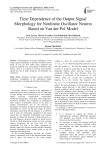 Time dependence of the output signal morphology for nonlinear oscillator neuron based on van der pol model