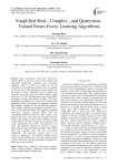 Simplified real-, complex-, and quaternion-valued neuro-fuzzy learning algorithms