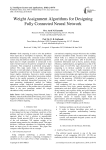 Weight assignment algorithms for designing fully connected neural network