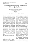 Efficient clustering algorithm with enhanced cohesive quality clusters