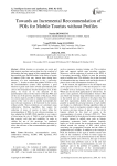 Towards an incremental recommendation of POIs for mobile tourists without profiles