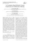 A community based reliable trusted framework for collaborative filtering