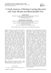 A trend analysis of machine learning research with topic models and Mann-Kendall test