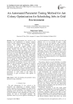 An automated parameter tuning method for ant colony optimization for scheduling jobs in grid environment