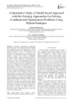 A qualitative study of model based approach with the existing approaches for solving combinatorial optimization problems using hybrid strategies