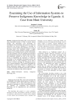 Examining the use of information systems to preserve indigenous knowledge in Uganda: a case from muni university