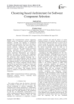 Clustering based architecture for software component selection