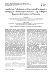 An online collaborative discussion platform for bridging a technological reliance gap in higher learning institutions in Tanzania