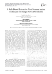 A rule based extractive text summarization technique for Bangla news documents